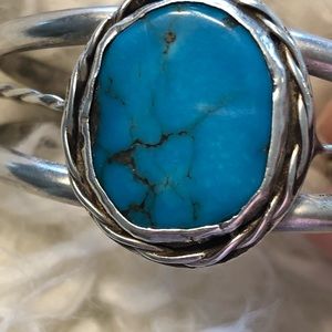 Turquoise & Silver Vtg (SW) Cuff bracelet (M)